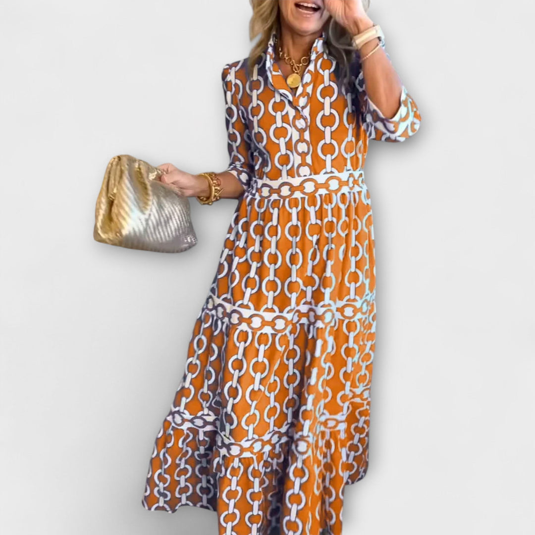 Thalassa - Midi Dress with Chain Pattern