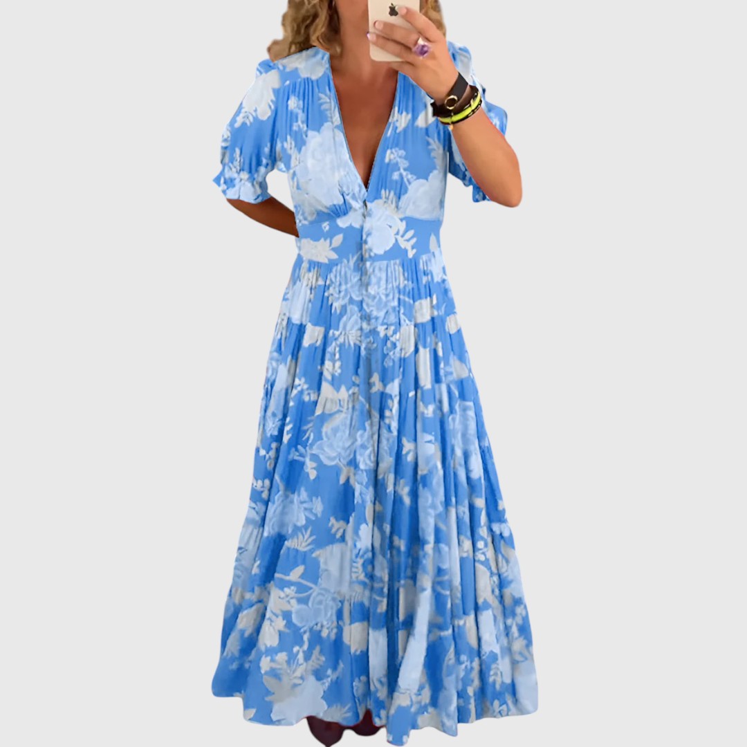 Nausicaayne - Floral print V-neck pocket dress