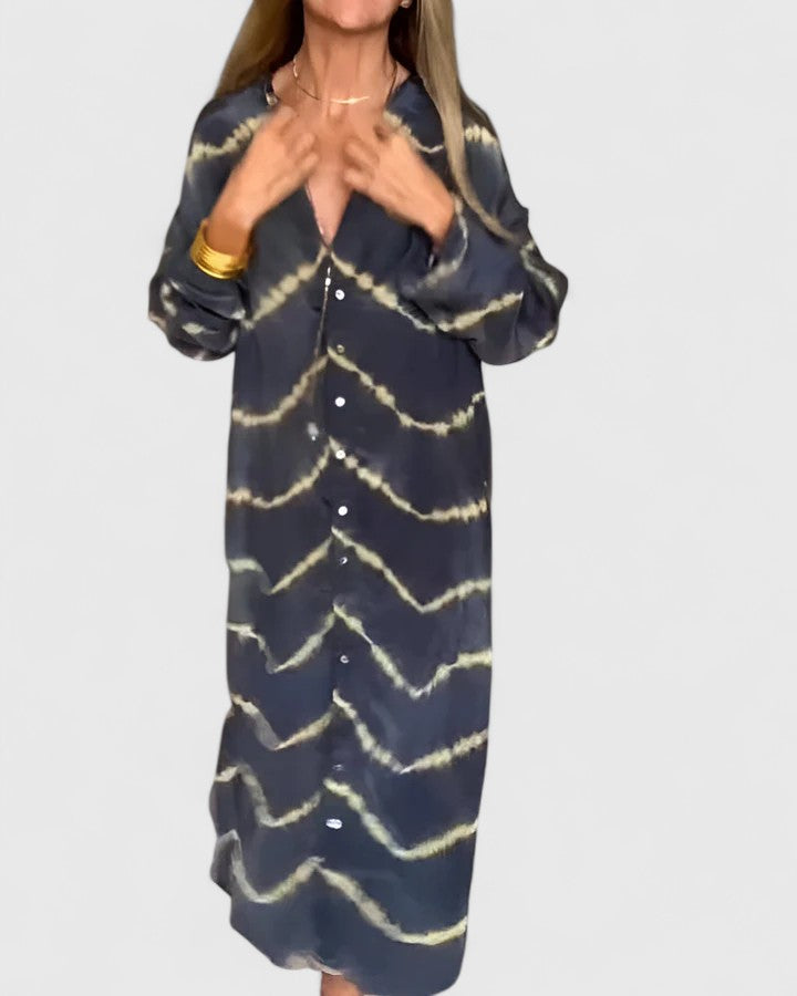 Thetisa - Elegant Boho Striped Maxi Dress