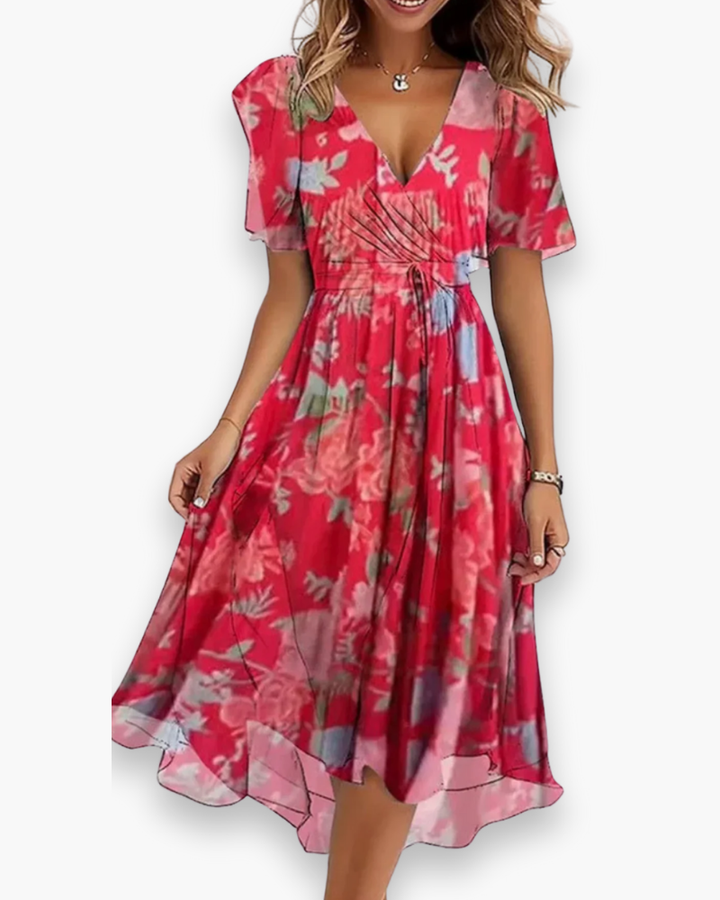 Melia - Ladies Casual Boho Midi Dress