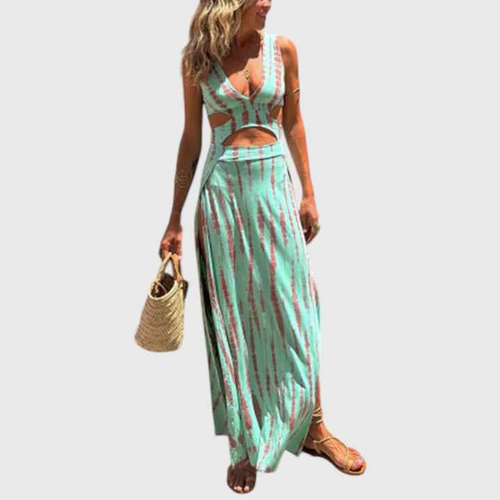 Nikeara - Plunge Cut-Out Dress