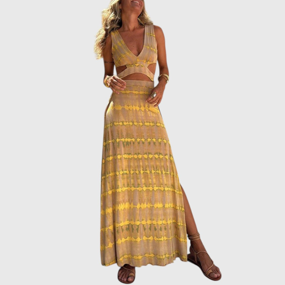 Nikeara - Plunge Cut-Out Dress