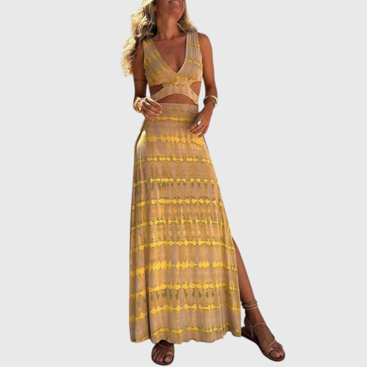 Nikeara - Plunge Cut-Out Dress