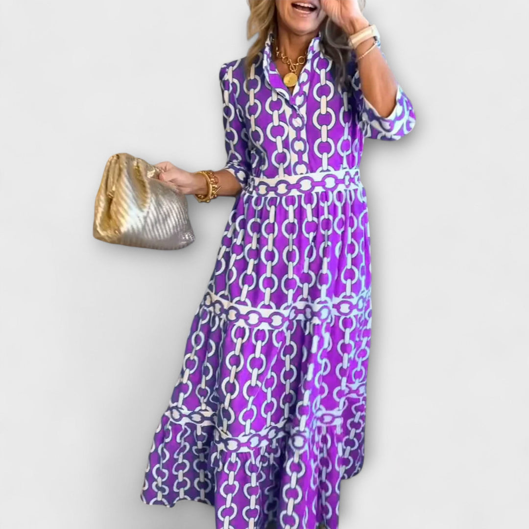 Thalassa - Midi Dress with Chain Pattern