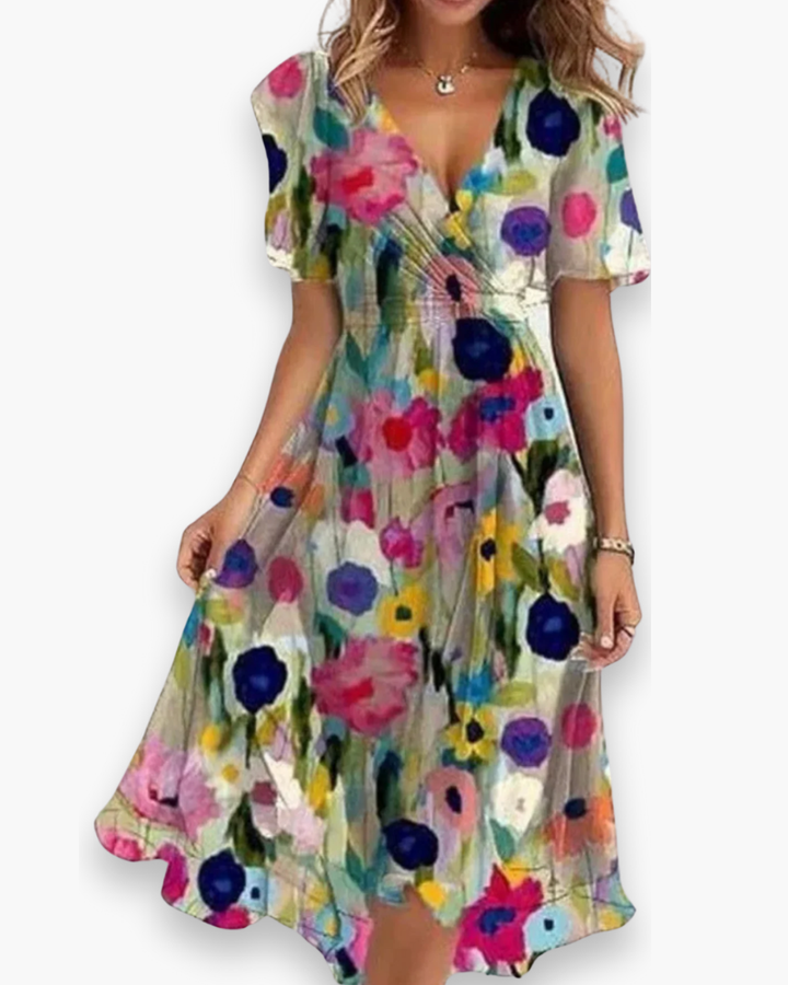 Melia - Ladies Casual Boho Midi Dress