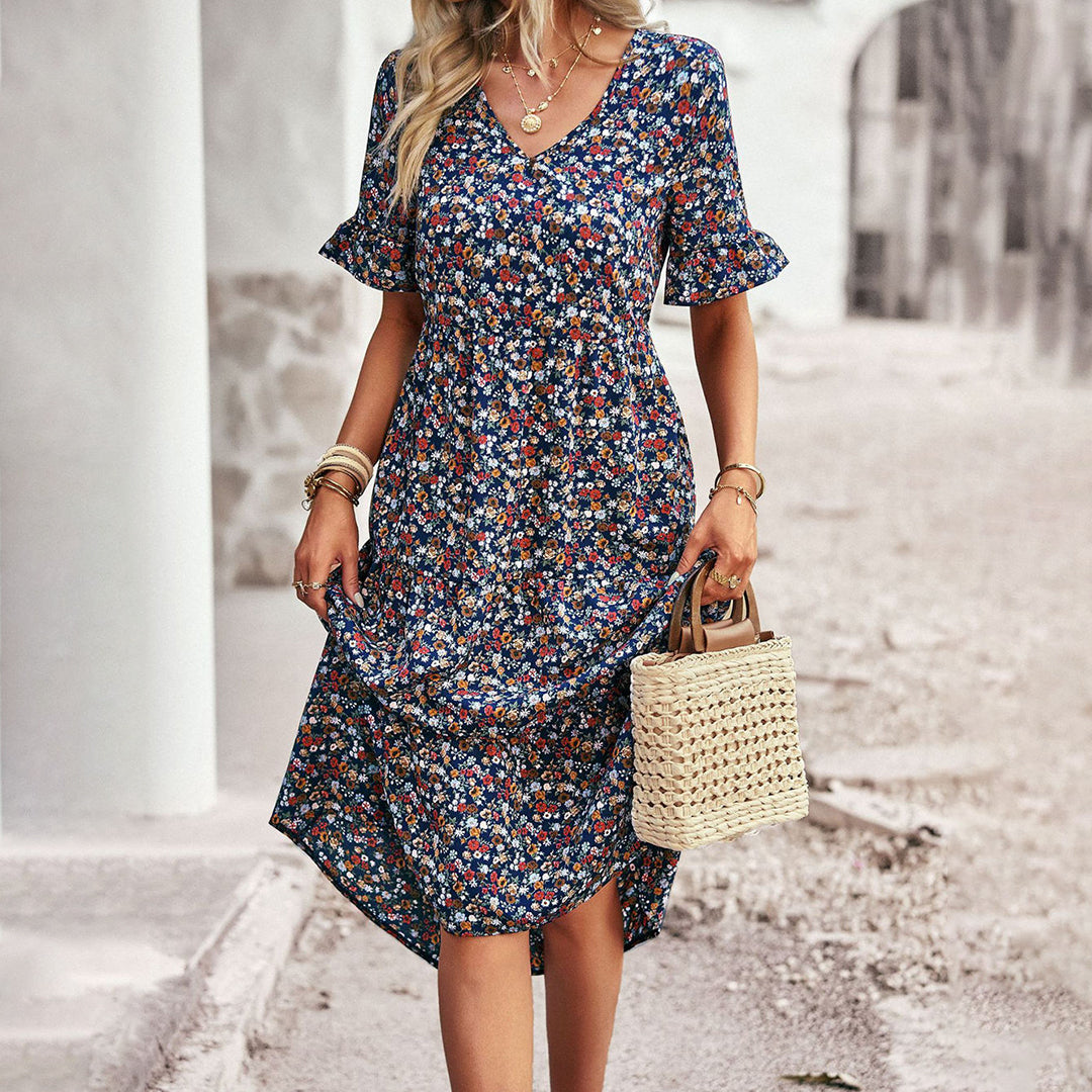Arete - Summer floral midi dress
