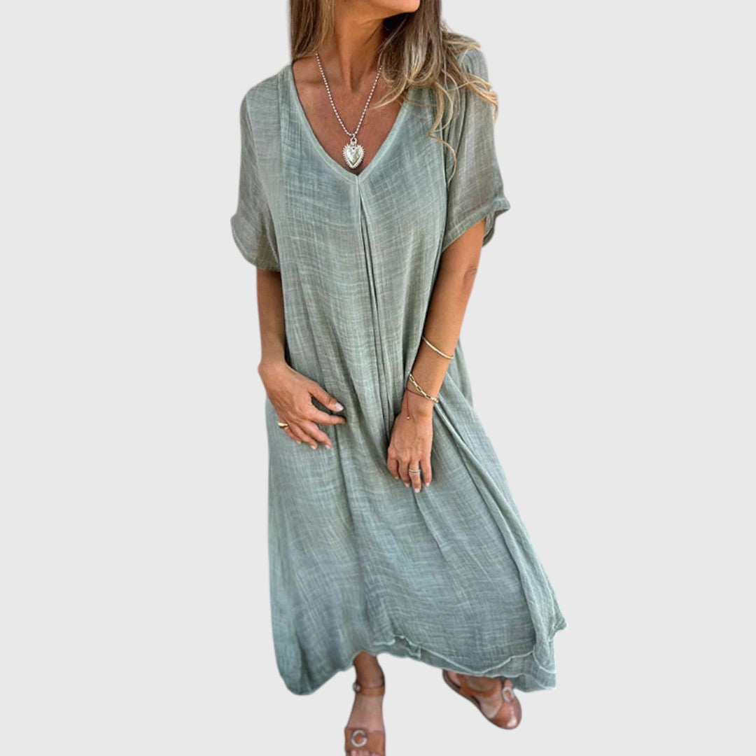 Uraniaa - Comfortable dress with V-neck