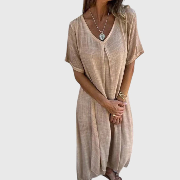 Uraniaa - Comfortable dress with V-neck