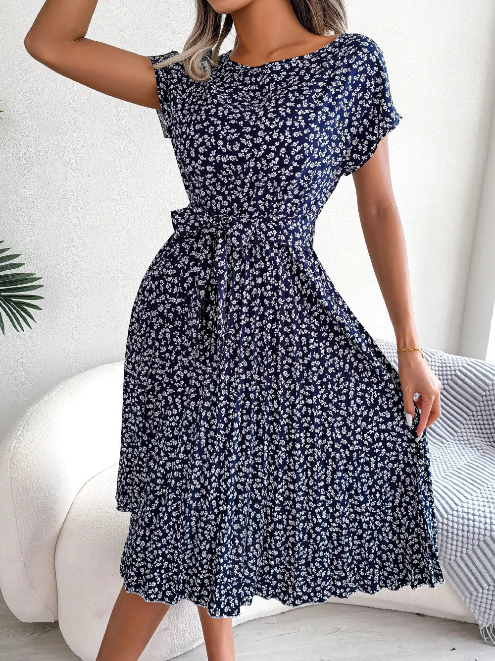Andromeda - Floral Print Wrap Midi Dress