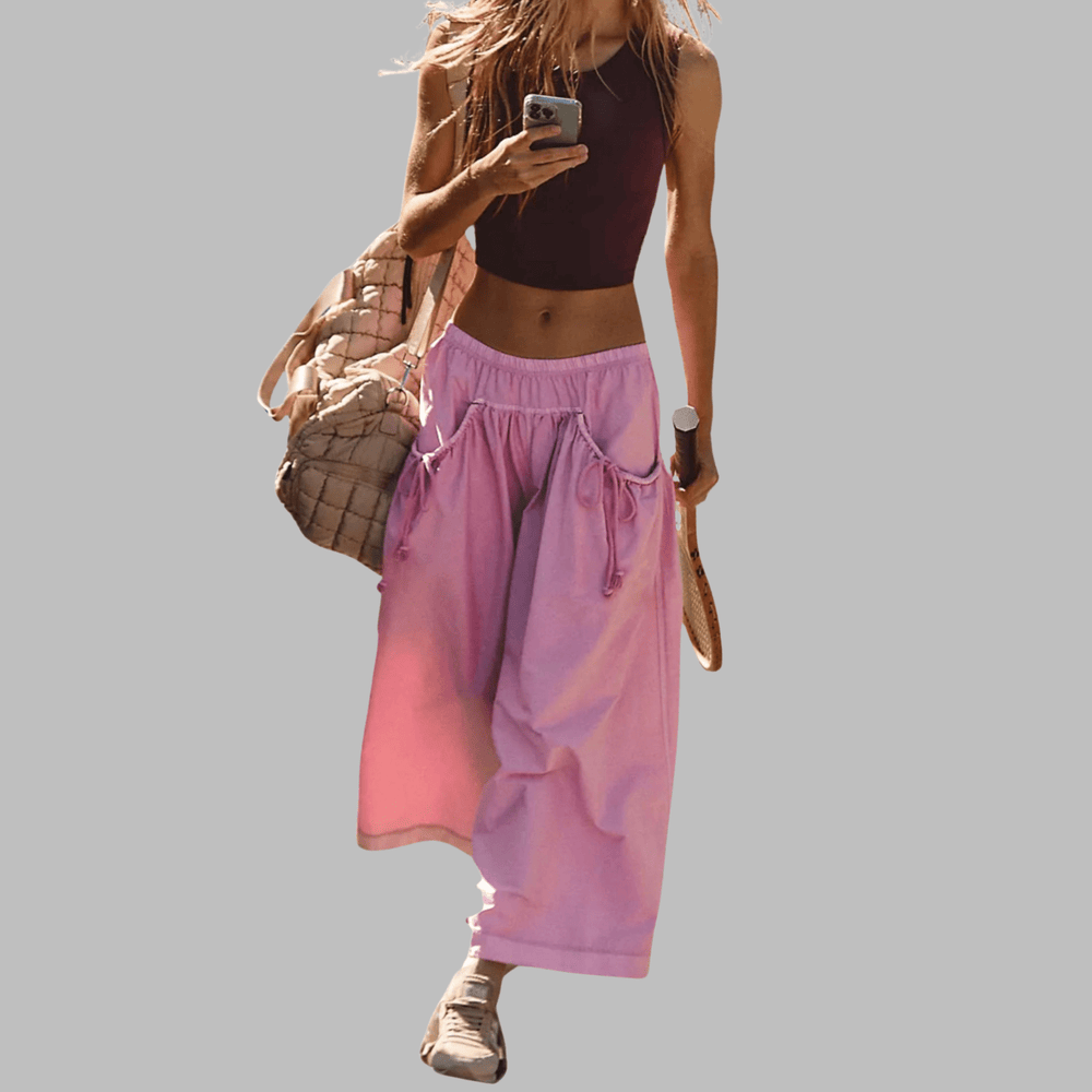 APPLE™ – Casual Wide - Leg Cargo Parachute Pants - ByClothique