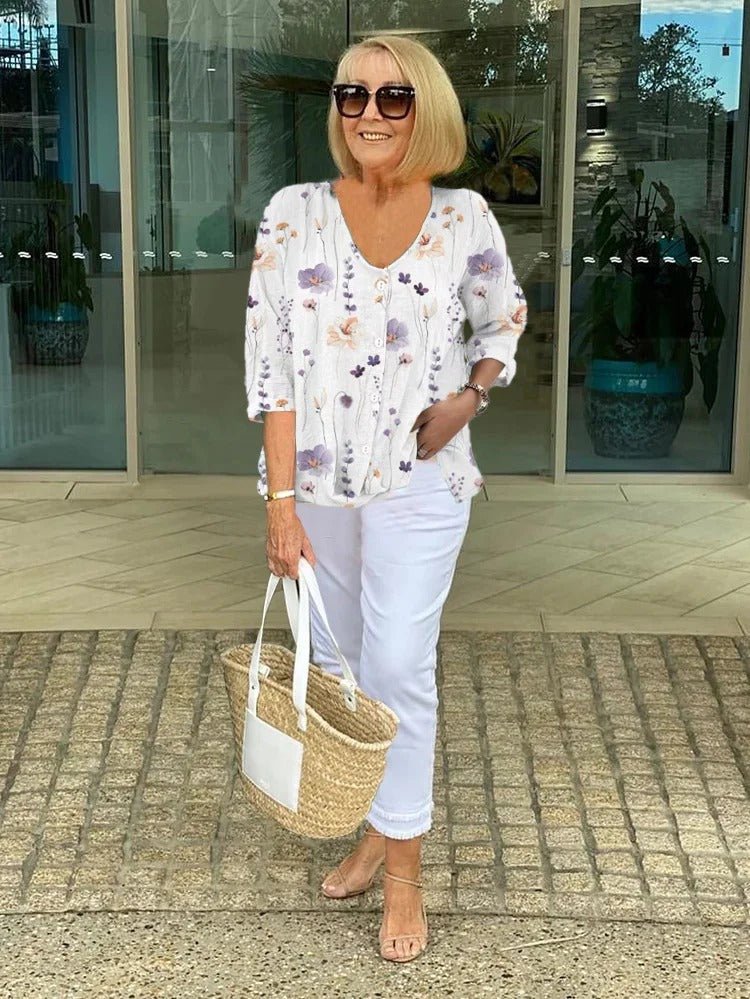 AUDREY Elegant Floral Blouse - ByClothique