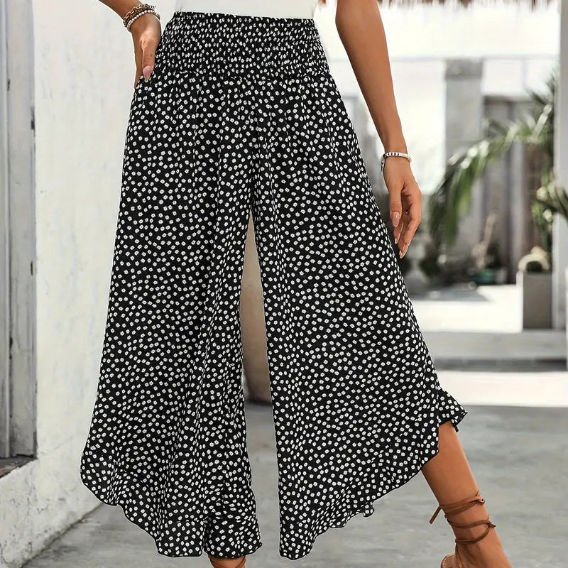 Bella Women's High - Waisted Flowy Wide - Leg Pants - ByClothique