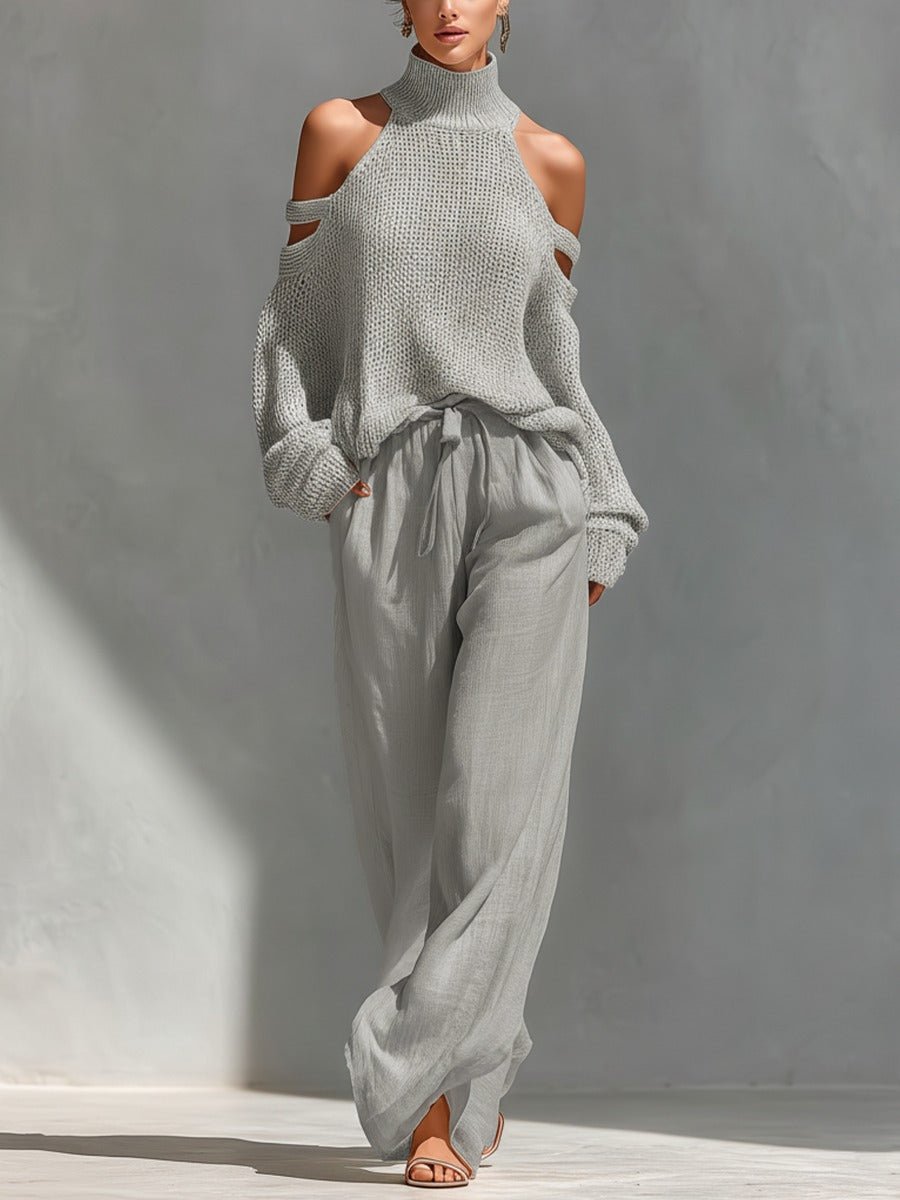 Camila Trendy Knit and Linen Set - ByClothique