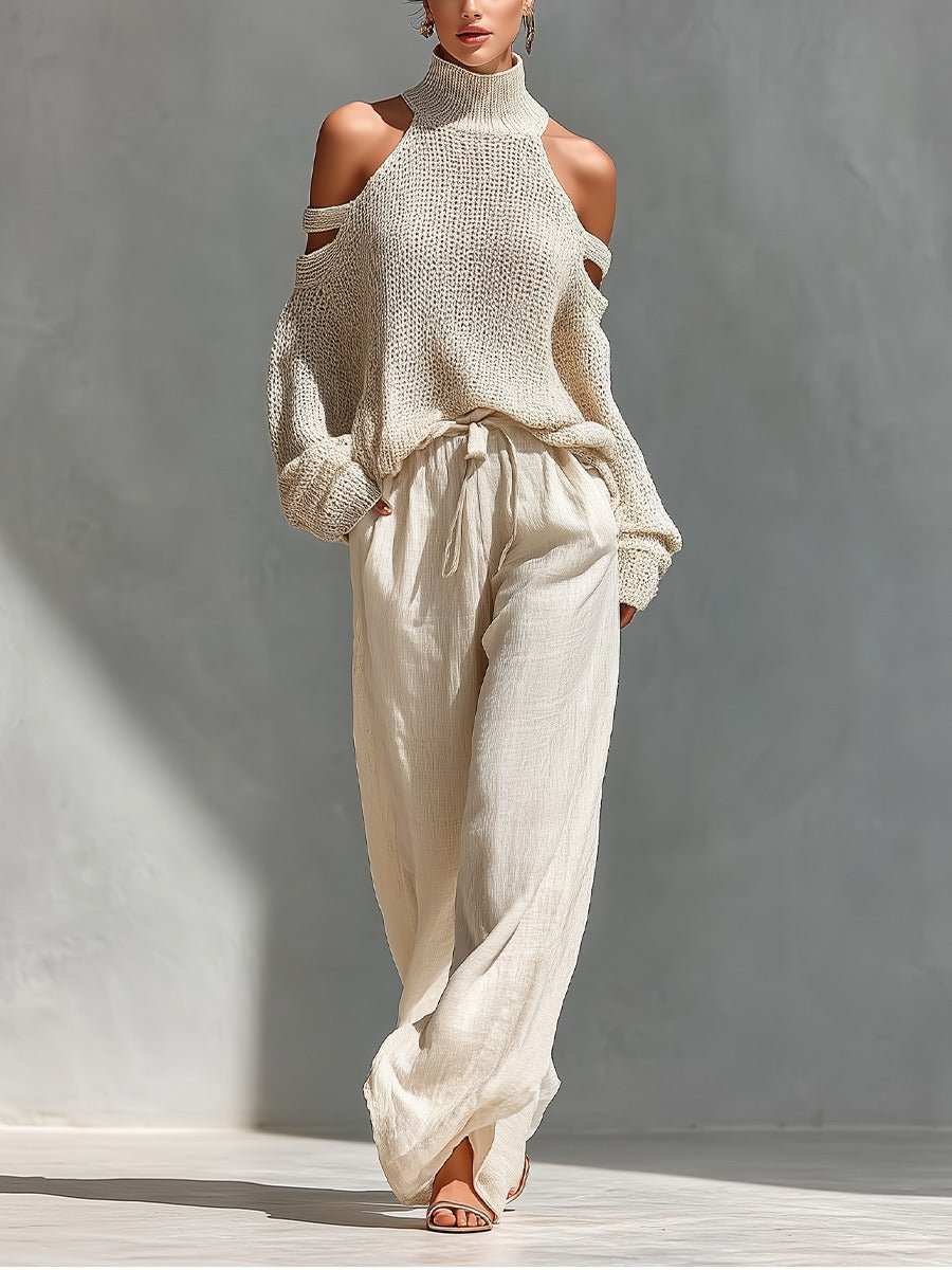 Camila Trendy Knit and Linen Set - ByClothique