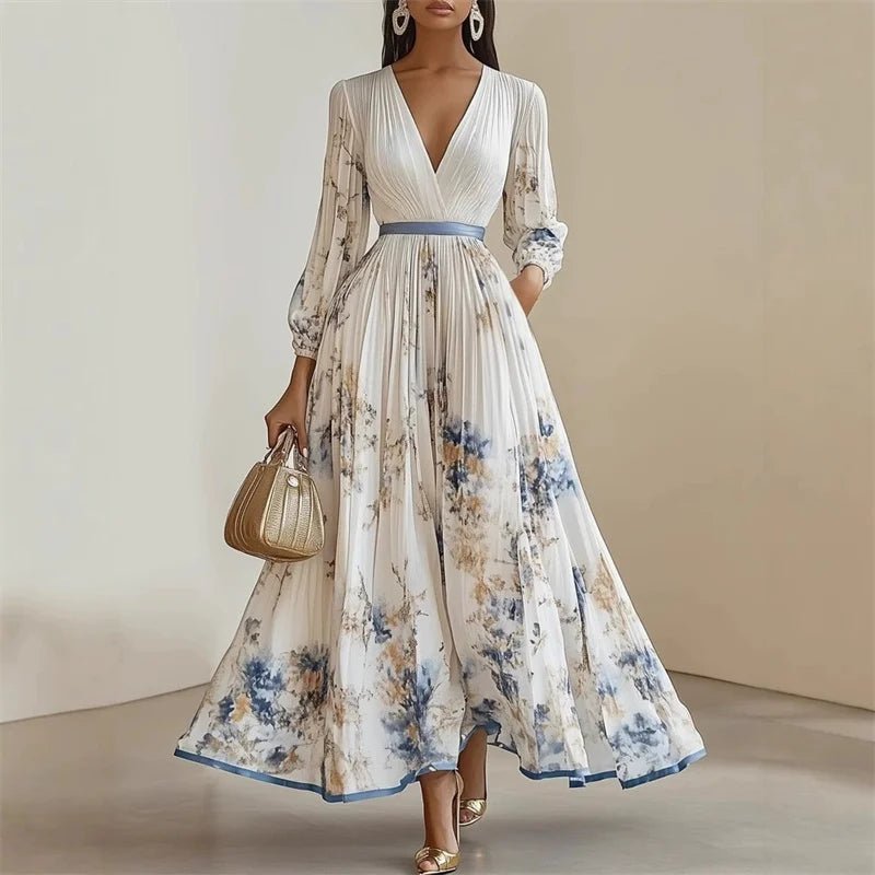 Camille Pleated Floral Maxi Dress - ByClothique