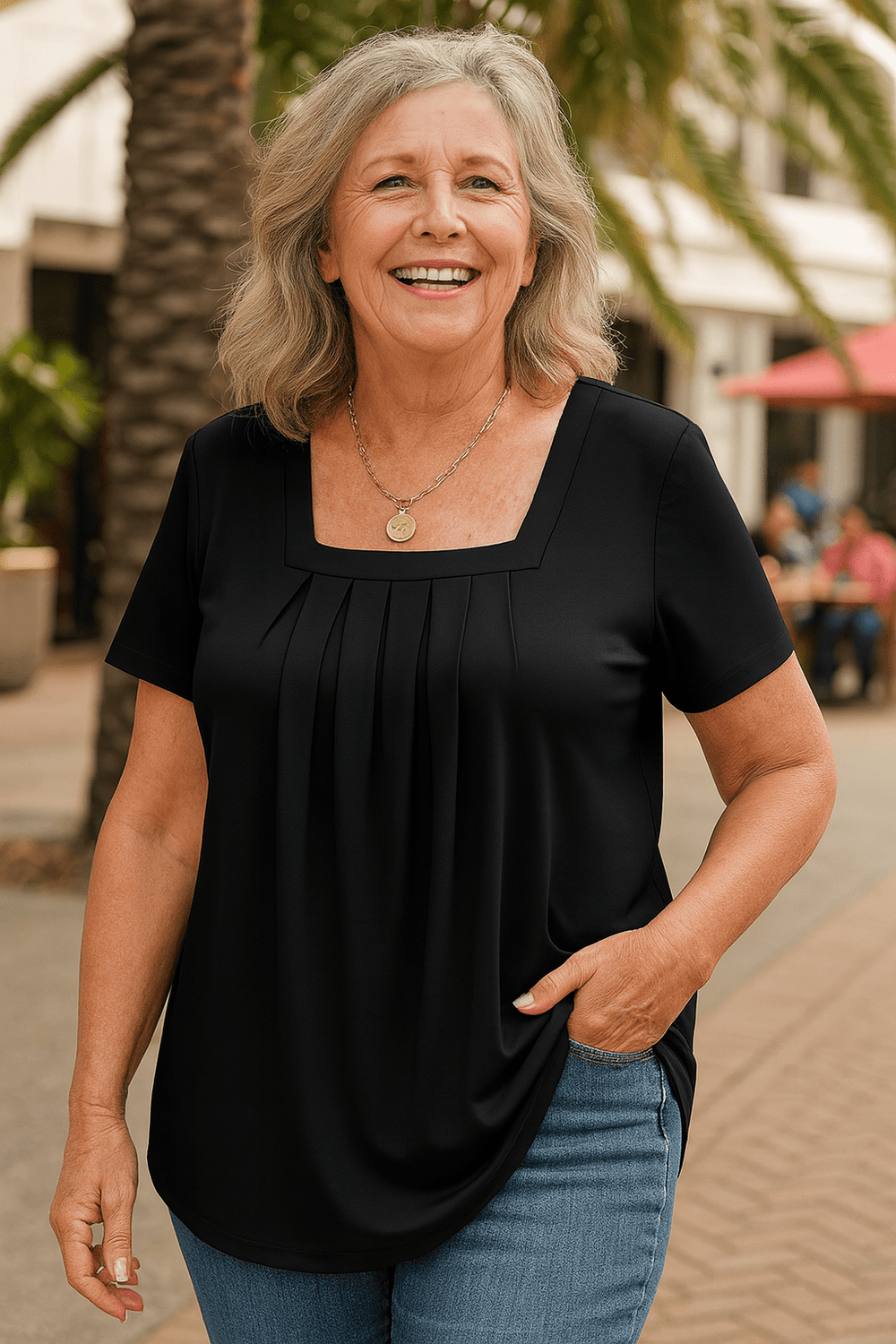 Colline Pleated Comfort Top - ByClothique