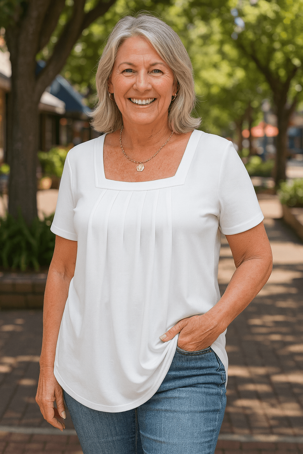 Colline Pleated Comfort Top - ByClothique