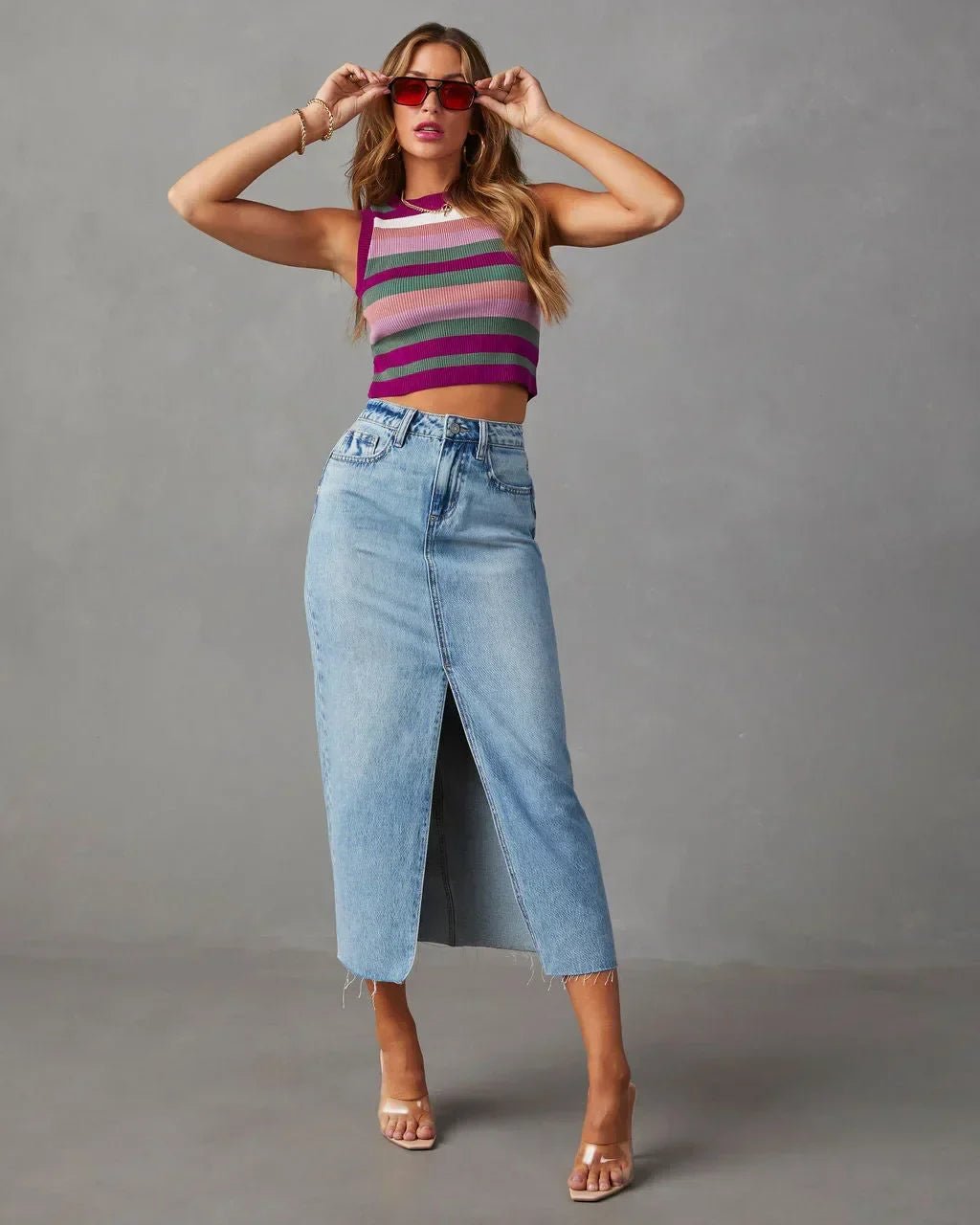 DENISE™ – Classic High - Waist Denim Skirt - ByClothique