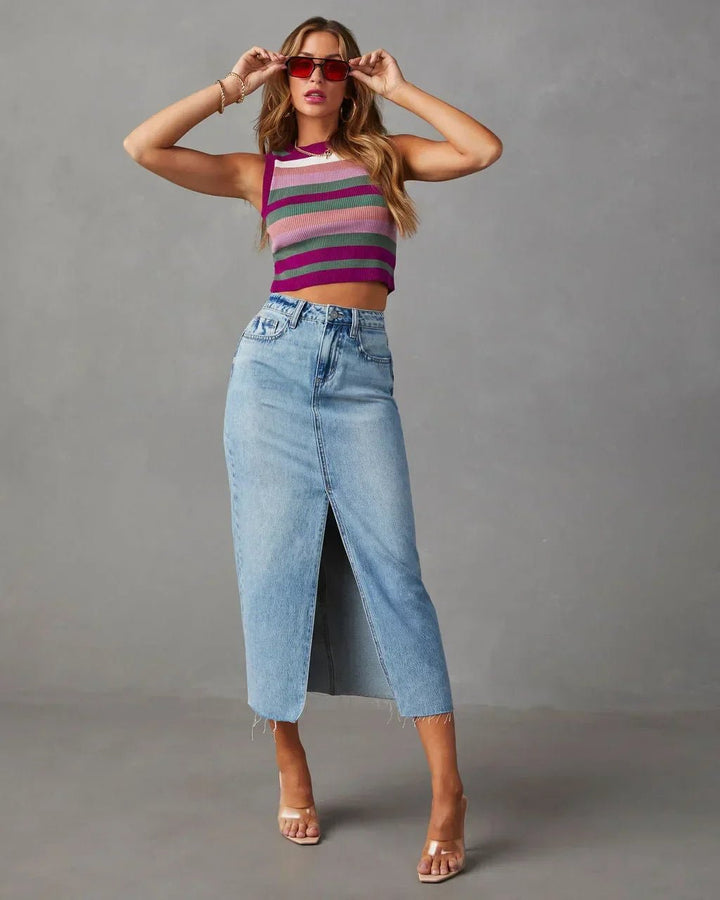 DENISE™ – Classic High - Waist Denim Skirt - ByClothique