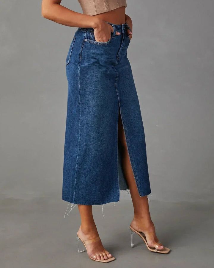 DENISE™ – Classic High - Waist Denim Skirt - ByClothique