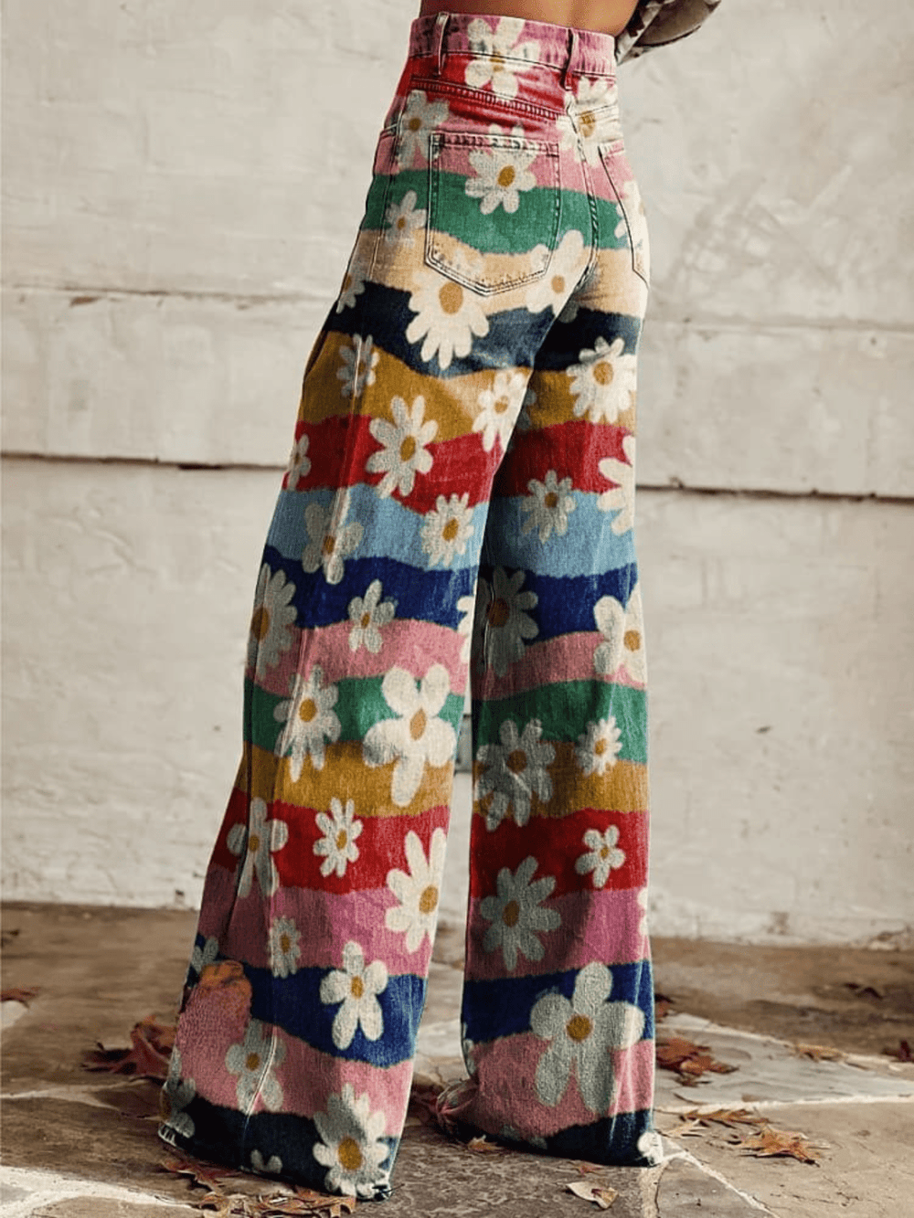 ELIANE™ - Retro Floral Wide - Leg Pants - ByClothique