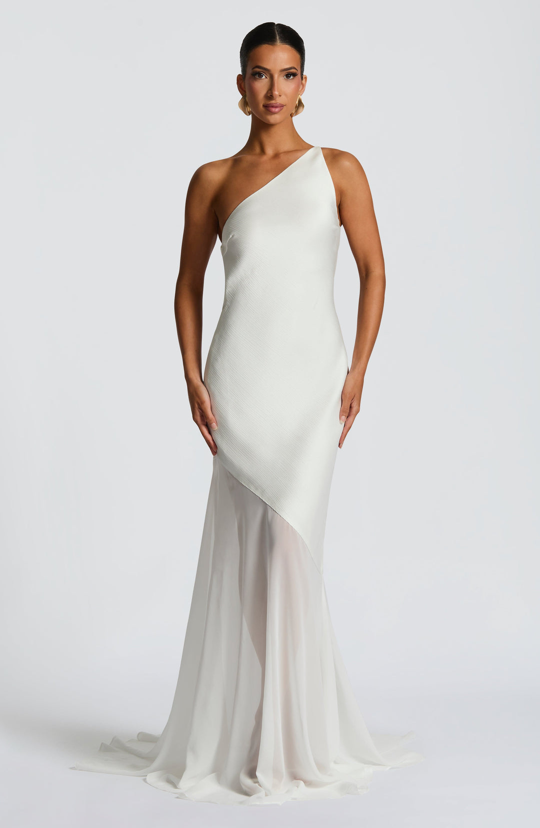 Tycheessa -  One-Shoulder Mesh Gown