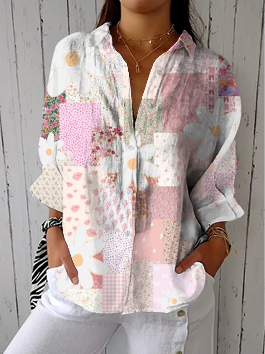 Fanny | Patchwork Daisy Blouse - ByClothique