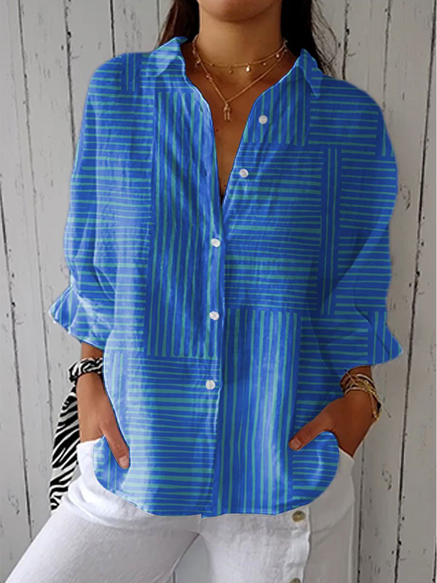 Feline | Azure Stripe Blouse - ByClothique