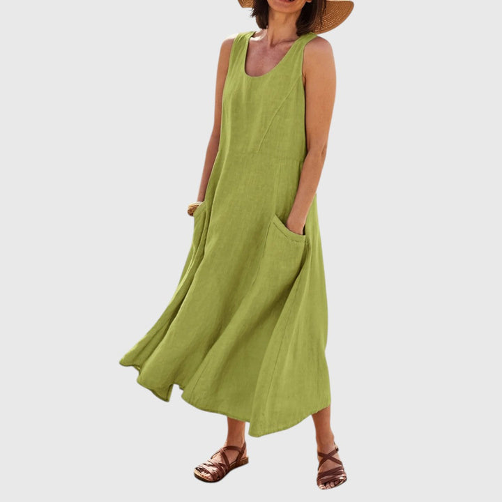 Amphitriteaia - Casual Sleeveless Dress with Pockets