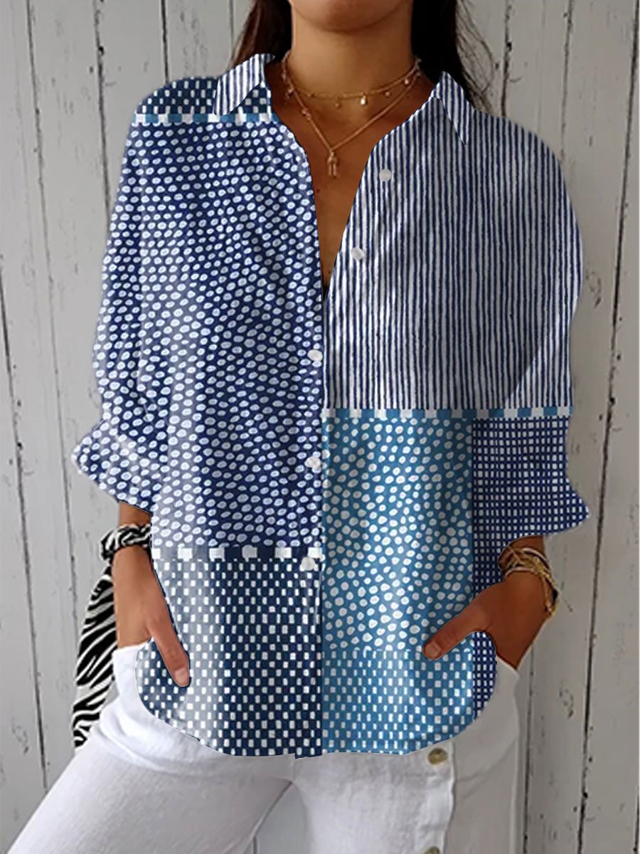 Fiora | Ocean Patchwork Blouse - ByClothique