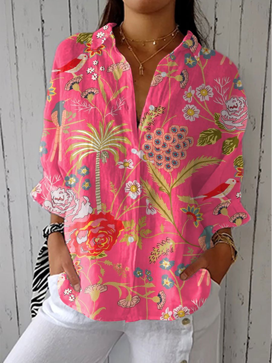 Floriana | Tropical Blossom Blouse - ByClothique