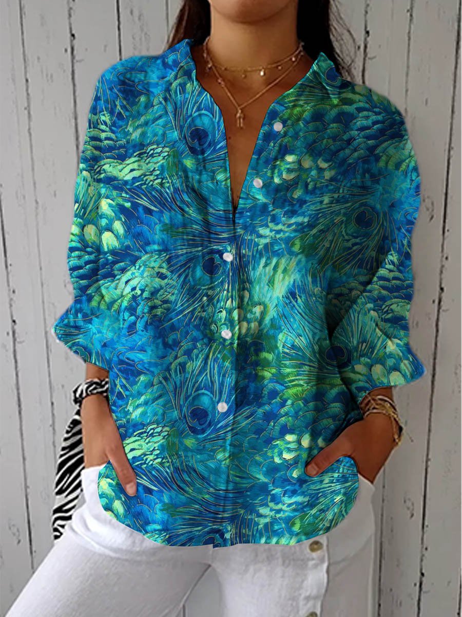 Florina | Peacock Grace Blouse - ByClothique