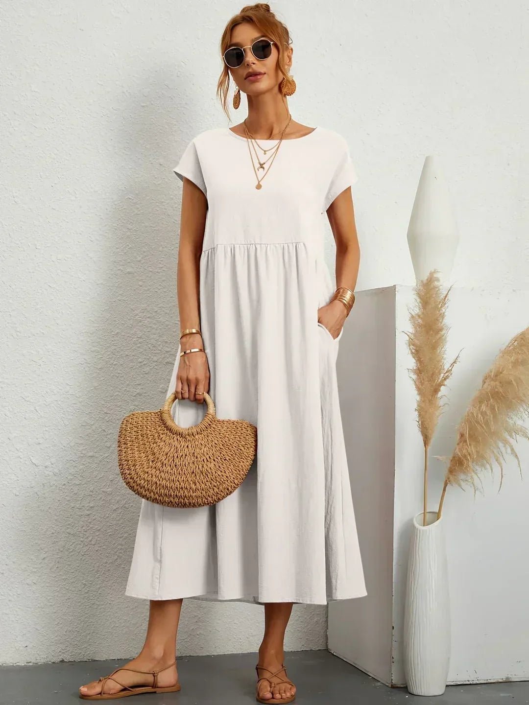 Gabriella Flowing Midi Dress with Timeless Elegance - ByClothique