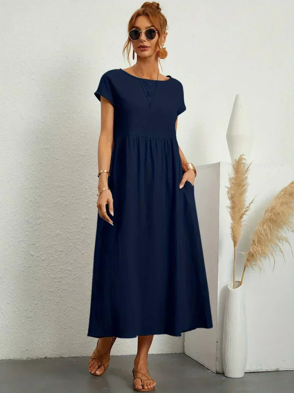 Gabriella Flowing Midi Dress with Timeless Elegance - ByClothique