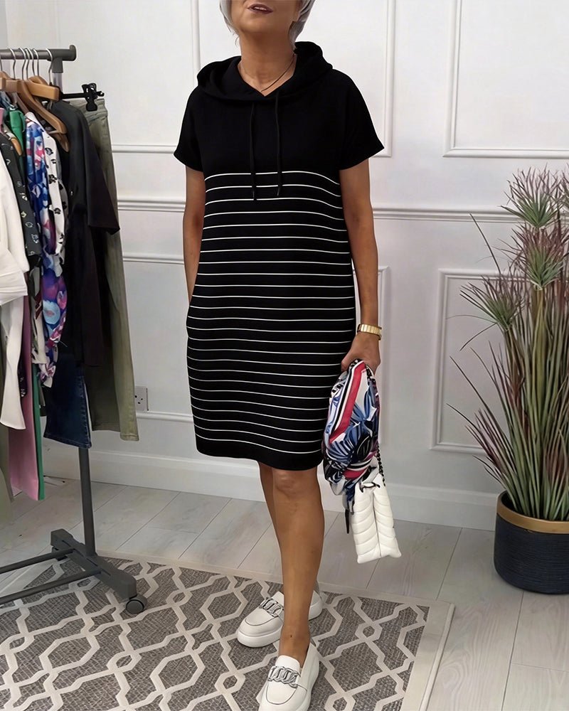 Gavellea™ Women's Striped Hooded Dress - ByClothique