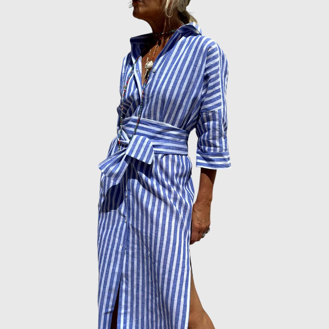 Despinaa - Elegant striped shirt dress