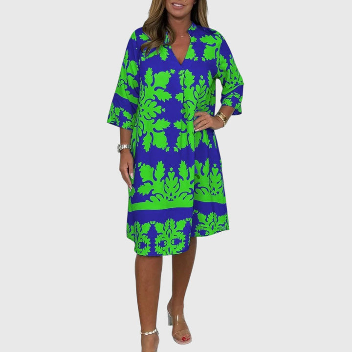 Acantha - Elegant Printed Midi Dress