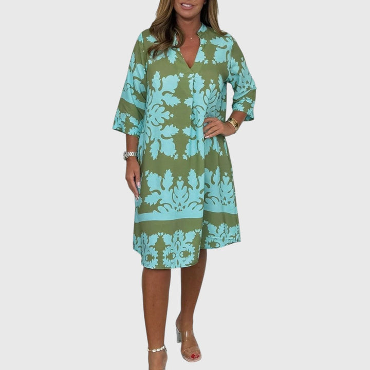 Acantha - Elegant Printed Midi Dress