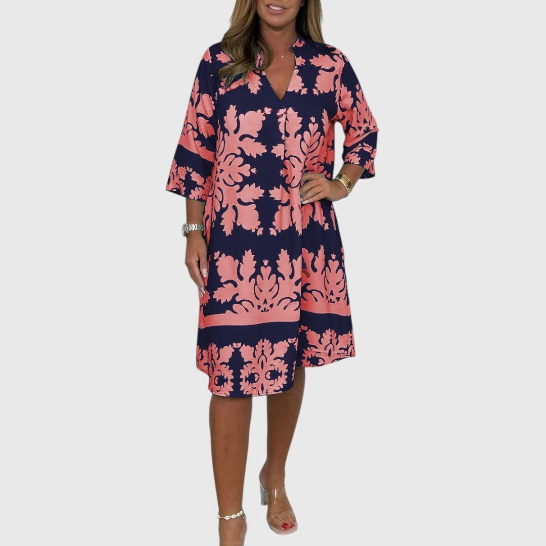 Acantha - Elegant Printed Midi Dress