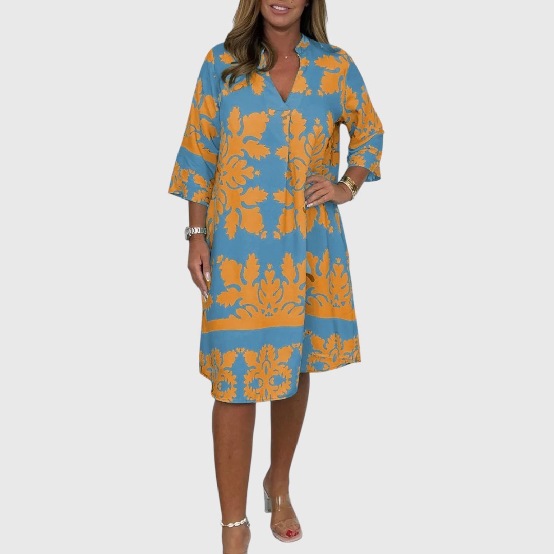 Acantha - Elegant Printed Midi Dress
