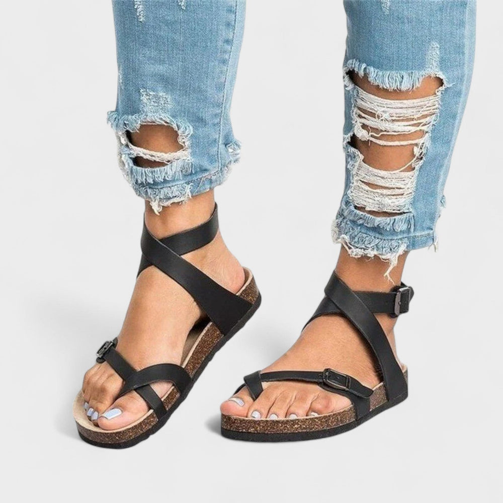 Leonora | Leather Sandals - ByClothique