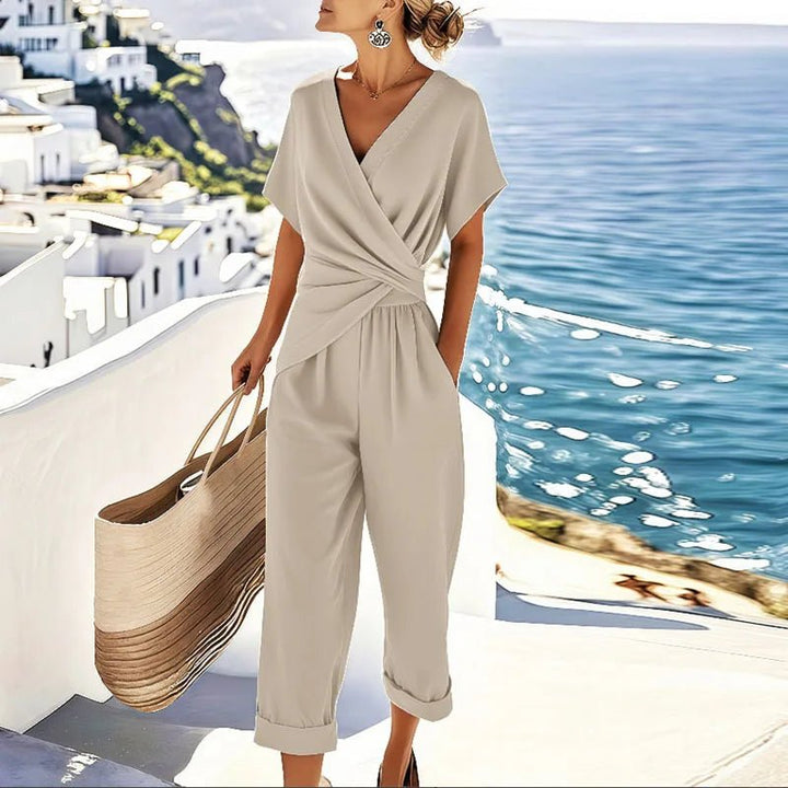 Liorine - Chic Draped Jumpsuit - ByClothique