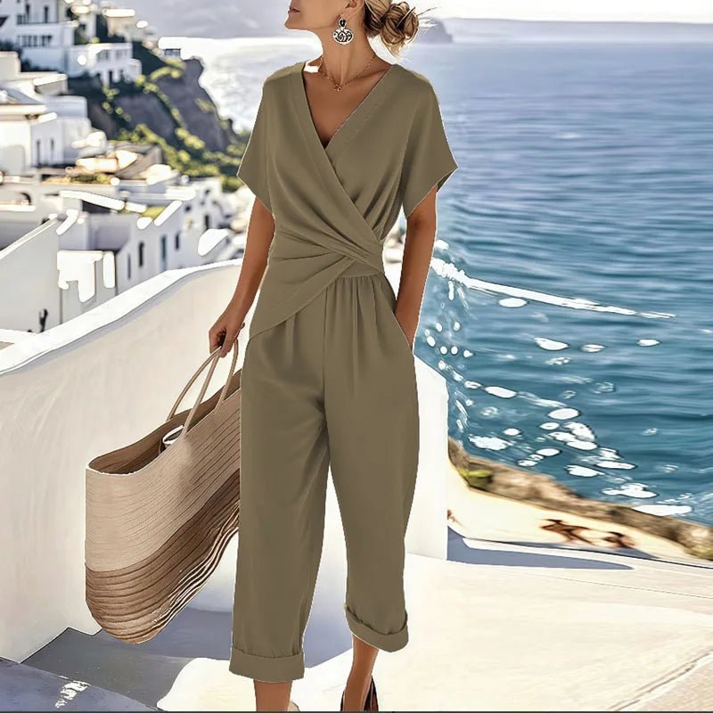 Liorine - Chic Draped Jumpsuit - ByClothique