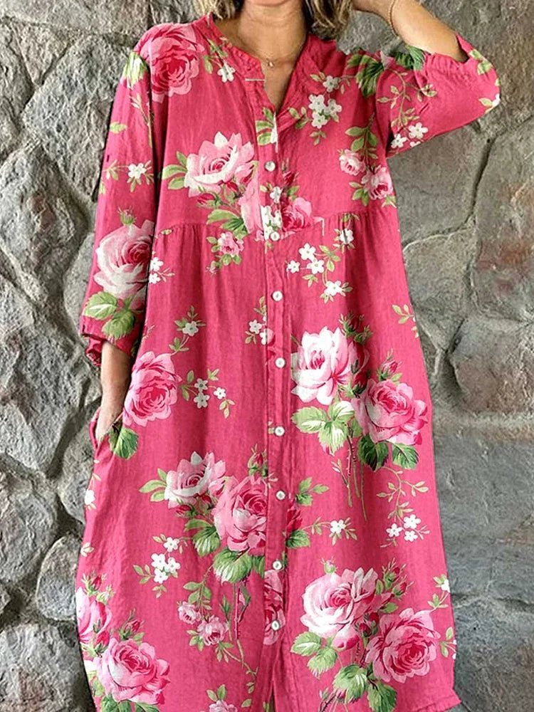 Maddie | Art Floral Dress - ByClothique