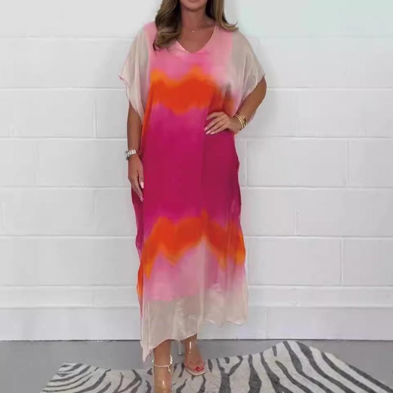 Magalie - Women's Dip Dye Chiffon Dress - ByClothique