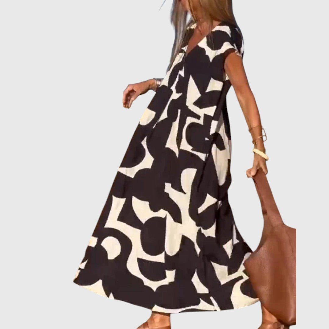 Clytemnestraara - Loose Printed Maxi Dress