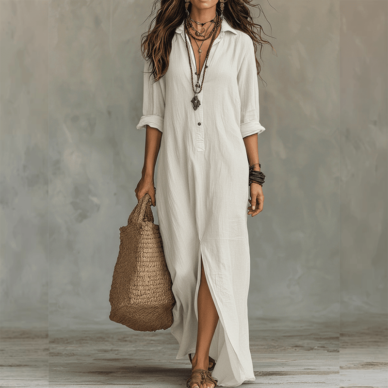 Nela Relaxed Midi Dress - ByClothique