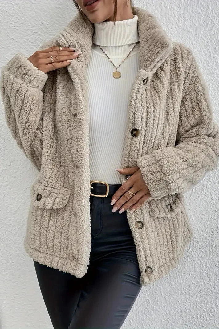 NOVA™ | Double - Sided Velvet Button Cardigan - ByClothique
