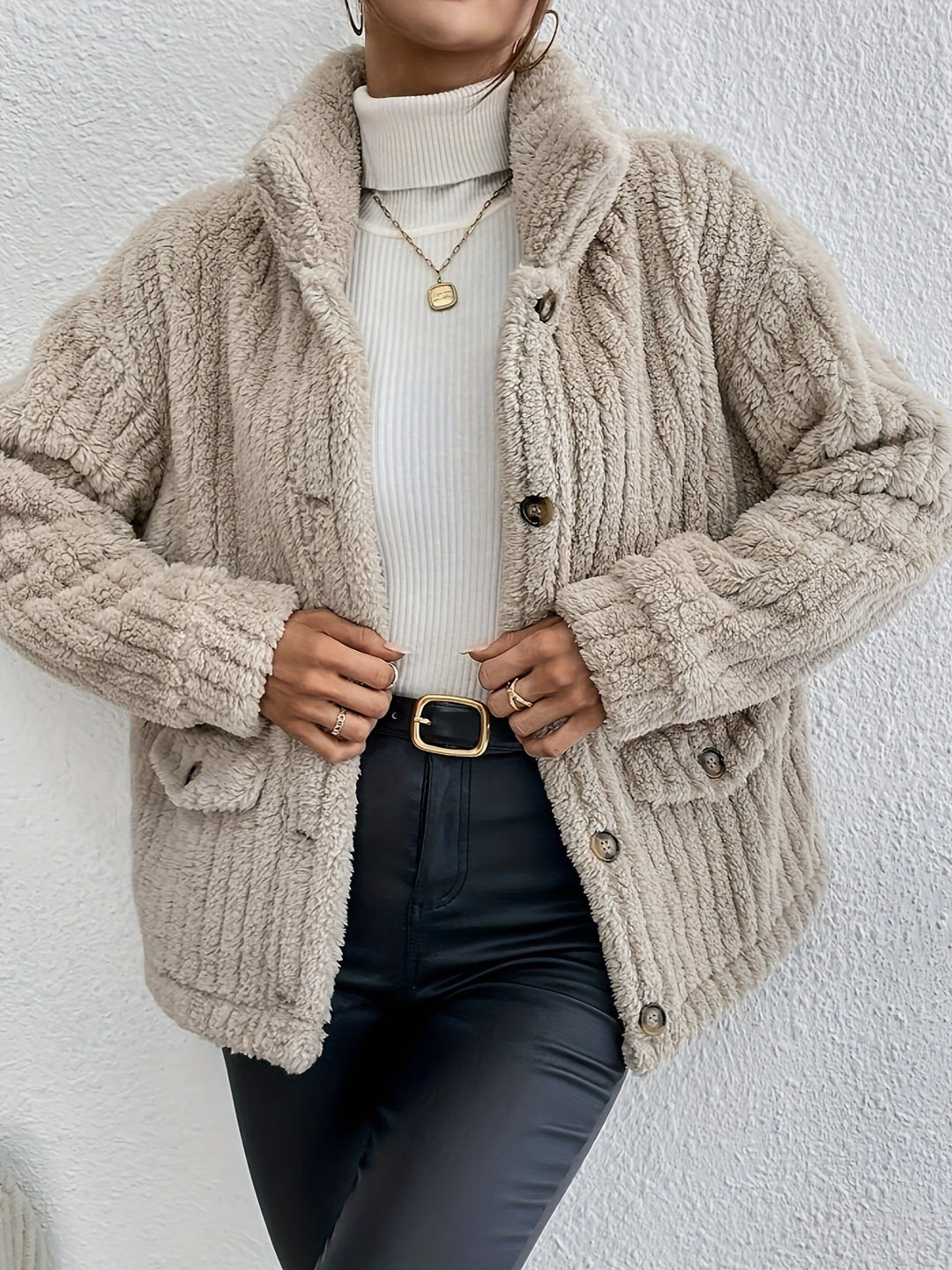 NOVA™ | Double - Sided Velvet Button Cardigan - ByClothique