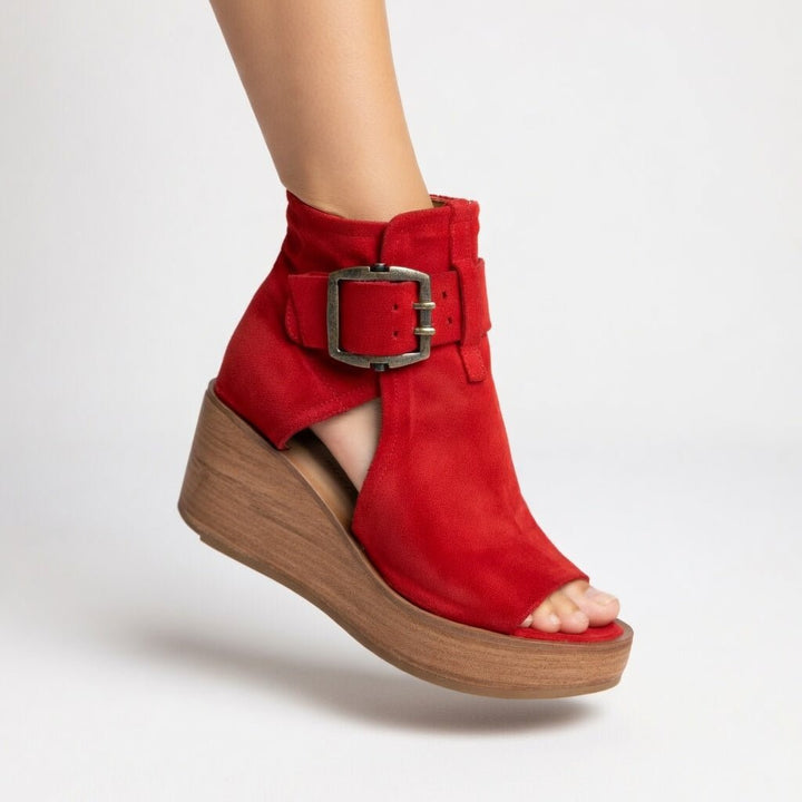 Orélisse™ — Open - toe Wedge Booties - ByClothique